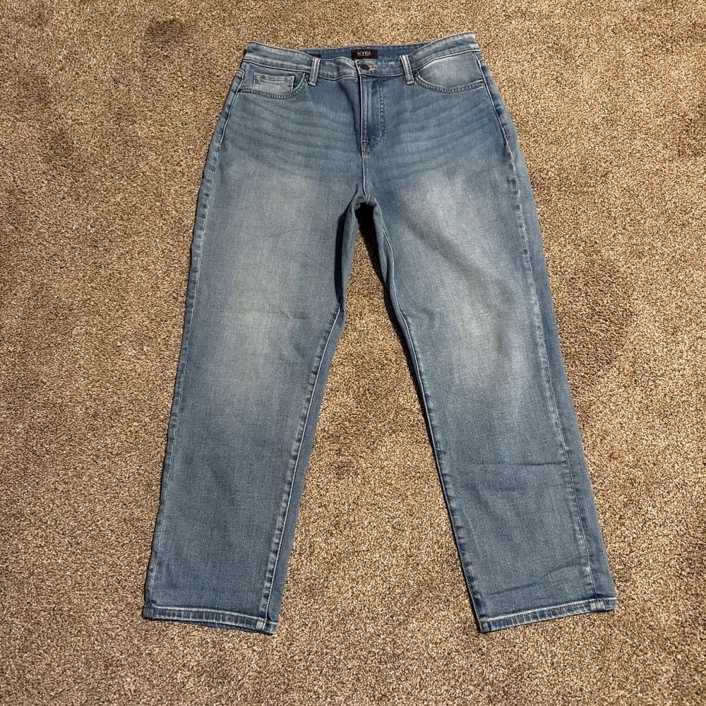 NYDJ Women's Classic Straight-Leg Jeans in Light Blue.